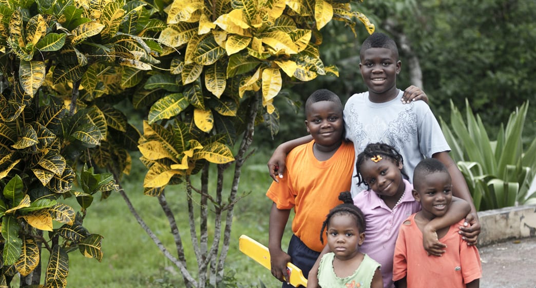 Young family of children