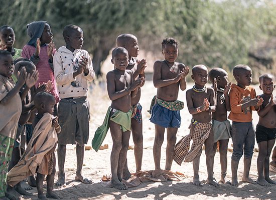 African children participating in worship