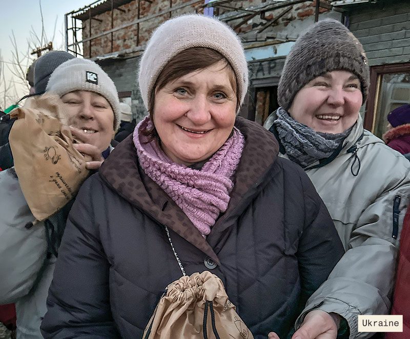 women receive aid from Every Home and church partners in Ukraine